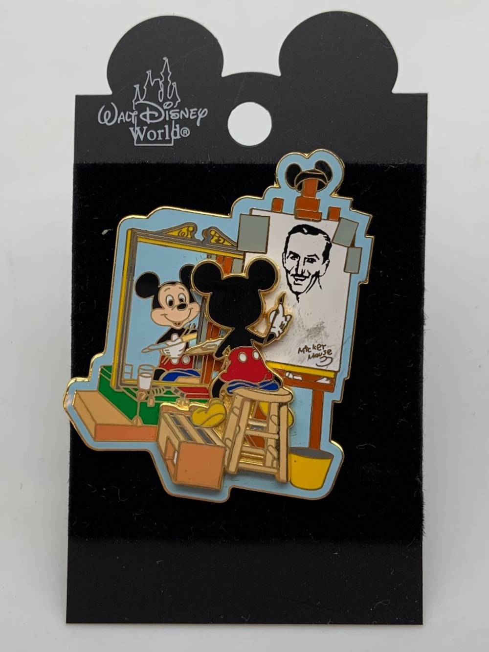 Disney Mickey Mouse Painting Walt Disney Norman Rockwell Style Collectible Pin